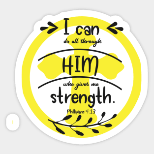 Philippians 4:13 Cross Sticker